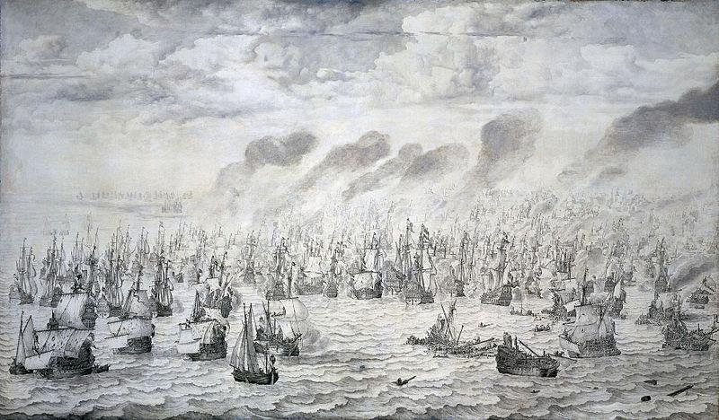 willem van de velde  the younger The Battle of Terheide, 10 August 1653: episode from the First Anglo-Dutch War Norge oil painting art
